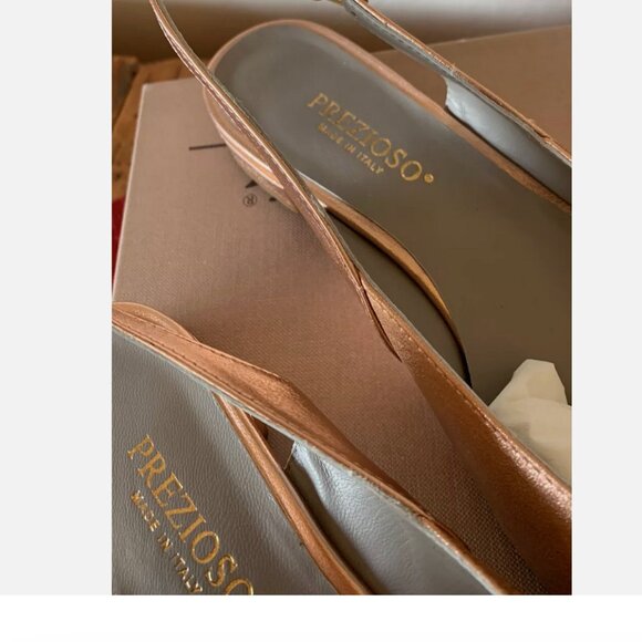 Prezioso Italy Iridescent Pointed Toe Slingbacks - new in box- Italy 39, US 9 - Picture 4 of 5